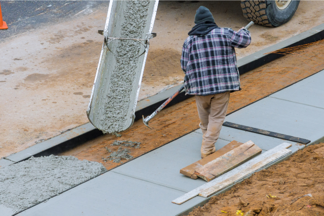 Concrete Leveling worker on a project